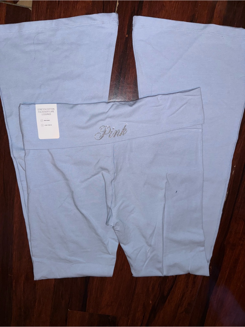 PINK Victoria's Secret Light Blue Flare Stretch Leggings